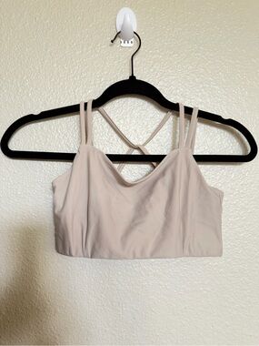 Manola Movement Atelier Sports Bra Small Beige  Luxury Yoga Strappy Back